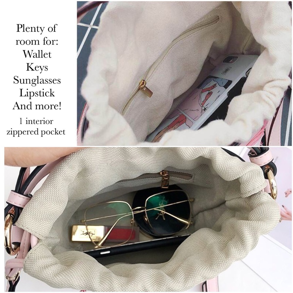 Beautiful Pink Flamingo Crossbody Bucket Purse - Picture 10 of 16